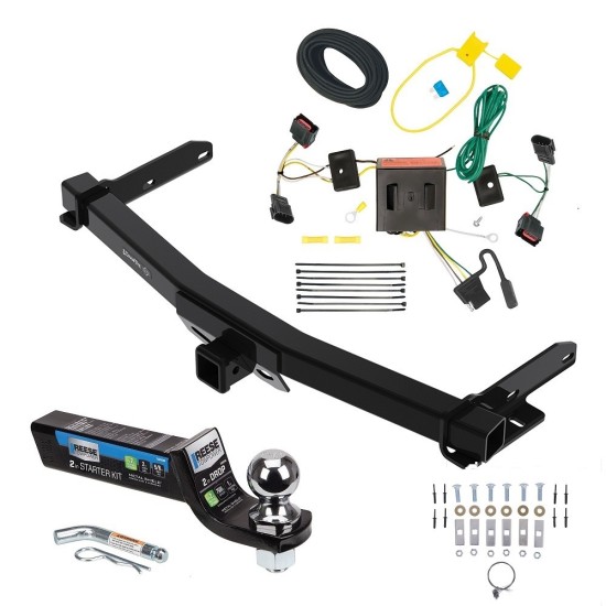 Class 4 7.5K Tow Package For 11-13 Dodge Durango Trailer Hitch w/ Wiring 2" Drop Mount 2" Ball 2" Receiver 