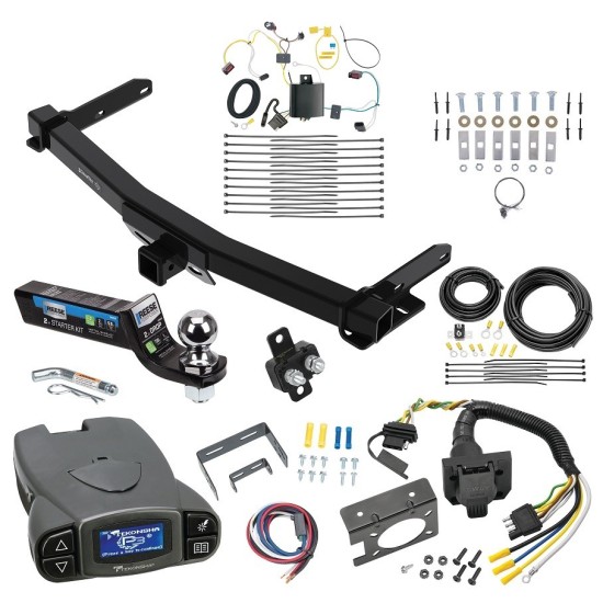 Trailer Hitch Tow Package Prodigy P3 Brake Control For 14-21 Jeep Grand Cherokee 2022 WK Old Body Style w/ 7-Way RV Wiring 2" Drop Mount 2" Ball Class 4 2" Receiver Draw-Tite Tekonsha