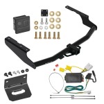 For 2014-2019 Toyota Highlander Trailer Hitch Tow PKG w/ 4-Flat Wiring Harness + Wiring Bracket + Hitch Cover By Draw-Tite