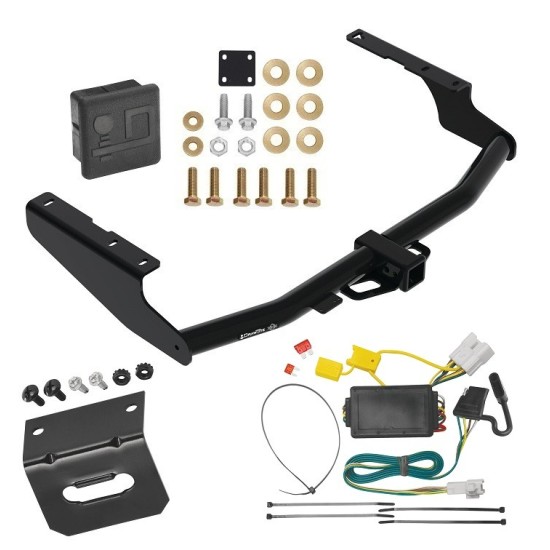 For 2014-2019 Toyota Highlander Trailer Hitch Tow PKG w/ 4-Flat Wiring Harness + Wiring Bracket + Hitch Cover By Draw-Tite