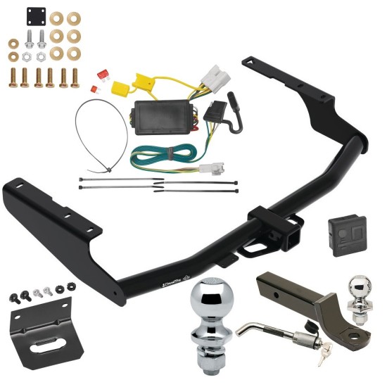 Ultimate Tow Package For 14-19 Toyota Highlander Except XSE Trailer Hitch w/ Wiring 2" Drop Mount Dual 2" and 1-7/8" Ball Lock Bracket Cover 2" Receiver