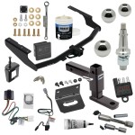 For 2020-2023 Toyota Highlander Trailer Hitch Tow PKG w/ 4-Flat Wiring + Adjustable Drop Rise Ball Mount + Inerchangeable 1-7/8" & 2" & 2-5/16" Balls + Wiring Bracket + Hitch Cover + Dual Hitch & Coupler Locks + Wiring Tester + 