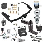 For 2020-2023 Toyota Highlander Trailer Hitch Tow PKG w/ 4-Flat Wiring + Adjustable Drop Rise Ball Mount + 1-7/8" Ball + Wiring Bracket + Hitch Cover + Dual Hitch & Coupler Locks + Wiring Tester + Ball Lube + Electric Grease + Ball Wrench + Anti 