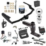 For 2020-2023 Toyota Highlander Trailer Hitch Tow PKG w/ 4-Flat Wiring + Adjustable Drop Rise Ball Mount + 2-5/16" Ball + Wiring Bracket + Hitch Cover + Dual Hitch & Coupler Locks + Wiring Tester + Ball Lube + Electric Grease + Ball Wrench + Anti