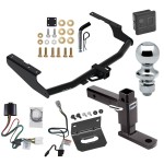 For 2020-2023 Toyota Highlander Trailer Hitch Tow PKG w/ 4-Flat Wiring + Adjustable Drop Rise Ball Mount + Pin/Clip + 1-7/8" Ball + Wiring Bracket + Hitch Cover (Excludes: w/Twin-Tip Exhaust Models) By Draw-Tite