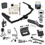 For 2020-2023 Toyota Highlander Trailer Hitch Tow PKG w/ 4-Flat Wiring + Ball Mount w/ 2" Drop + 1-7/8" Ball + Wiring Bracket + Hitch Cover + Dual Hitch & Coupler Locks + Wiring Tester + Ball Lube + Electric Grease + Ball Wrench + Anti Rattl