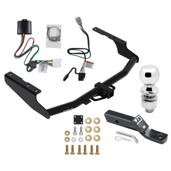 Trailer Tow Hitch For 20-23 Toyota Highlander Except with Twin-Tip Exhaust and XSE Complete Package w/ Wiring Harness Kit and 2" Ball