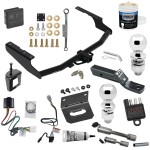 For 2020-2023 Toyota Highlander Trailer Hitch Tow PKG w/ 4-Flat Wiring + Ball Mount w/ 2" Drop + 2" Ball + 2-5/16" Ball + Wiring Bracket + Hitch Cover + Dual Hitch & Coupler Locks + Wiring Tester + Ball Lube + Electric Grease + Ball Wre