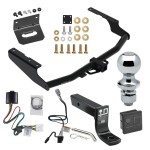 For 2020-2023 Toyota Highlander Trailer Hitch Tow PKG w/ 4-Flat Wiring + Ball Mount w/ 4" Drop + 1-7/8" Ball + Wiring Bracket + Hitch Cover (Excludes: w/Twin-Tip Exhaust Models) By Draw-Tite