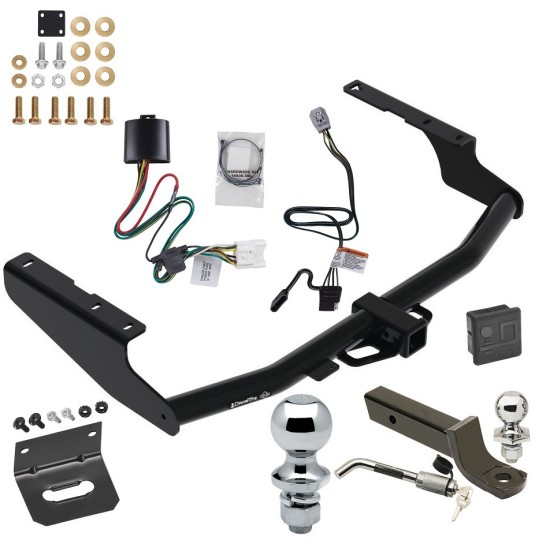 Ultimate Tow Package For 20-23 Toyota Highlander Except XSE Trailer Hitch w/ Wiring 2" Drop Mount Dual 2" and 1-7/8" Ball Lock Bracket Cover 2" Receiver