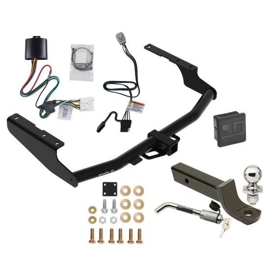 Trailer Tow Hitch For 20-23 Toyota Highlander Except with Twin-Tip Exhaust and XSE Deluxe Package Wiring 2" Ball Mount and Lock