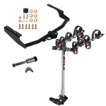For 2020-2023 Toyota Highlander Trailer Hitch Tow PKG w/ 4 Bike Carrier Rack + Hitch Lock (Excludes: w/Twin-Tip Exhaust Models) By Draw-Tite