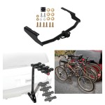 Trailer Hitch w/ 4 Bike Rack For 18-21 Lexus Rx350L 14-23 Toyota Highlander Except XSE Approved for Recreational & Offroad Use Carrier for Adult Woman or Child Bicycles Foldable