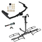 For 2020-2023 Toyota Highlander Trailer Hitch Tow PKG w/ 2 Bike Plaform Style Carrier Rack + Hitch Lock (Excludes: w/Twin-Tip Exhaust Models) By Draw-Tite