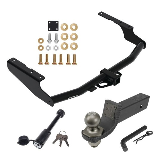 For 2018-2019 Lexus RX350L Trailer Hitch Tow PKG + Interlock Tactical Starter Kit w/ 2" Drop & 2" Ball + Tactical Dogbone Lock (For Prepped w/Factory Tow Plug (See Instructions Prior to Installation) Models) By Draw-Tite