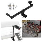 Trailer Hitch w/ 4 Bike Rack For 20-23 Ford Escape 21-23 Lincoln Corsair Except Plug-In-Hybrid Approved for Recreational & Offroad Use Carrier for Adult Woman or Child Bicycles Foldable