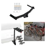 Trailer Hitch w/ 4 Bike Rack For 20-24 Cadillac XT6 Approved for Recreational & Offroad Use Carrier for Adult Woman or Child Bicycles Foldable