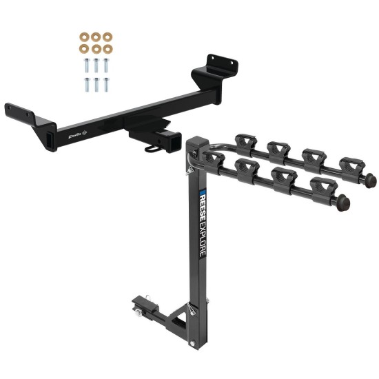 Trailer Tow Hitch For 22-24 Hyundai Tucson 23-24 KIA Sportage Tilt Away Adult or Child Arms Fold Down 4 Bike Carrier