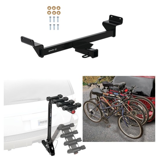Trailer Hitch w/ 4 Bike Rack For 22-24 Hyundai Tucson 23-24 KIA Sportage Approved for Recreational & Offroad Use Carrier for Adult Woman or Child Bicycles Foldable