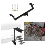 Trailer Hitch w/ 4 Bike Rack For 22-24 KIA Carnival Approved for Recreational & Offroad Use Carrier for Adult Woman or Child Bicycles Foldable