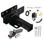 Trailer Tow Hitch For 21-24 Ford Bronco w/LED Taillights Complete Package w/ Wiring and 2" Ball