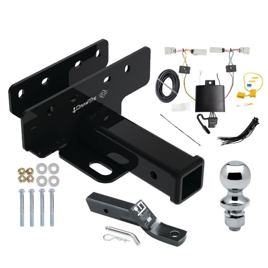 Trailer Tow Hitch For 21-24 Ford Bronco w/LED Taillights Class 3 2" Receiver Complete Package w/ Wiring and 1-7/8" Ball