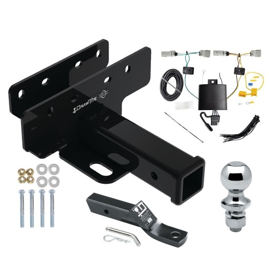 Trailer Tow Hitch For 21-24 Ford Bronco Except w/LED Taillights Class 3 2" Receiver Complete Package w/ Wiring and 1-7/8" Ball