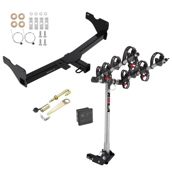 Trailer Tow Hitch For 18-23 VW Volkswagen Tiguan 4 Bike Rack w/ Hitch Lock and Cover