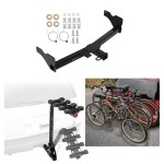 Trailer Hitch w/ 4 Bike Rack For 18-24 VW Volkswagen Tiguan Approved for Recreational & Offroad Use Carrier for Adult Woman or Child Bicycles Foldable