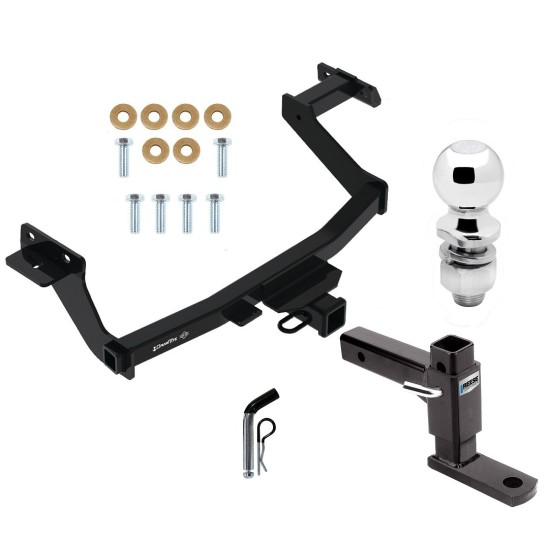 For 2022-2024 Hyundai Santa Cruz Trailer Hitch Tow PKG w/ Adjustable Drop Rise Ball Mount + Pin/Clip + 2" Ball By Draw-Tite