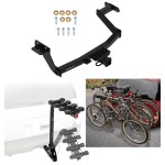 Trailer Hitch w/ 4 Bike Rack For 22-24 Hyundai Santa Cruz All Styles Approved for Recreational & Offroad Use Carrier for Adult Woman or Child Bicycles Foldable