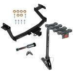 For 2022-2024 Hyundai Santa Cruz Trailer Hitch Tow PKG w/ 4 Bike Carrier Rack + Hitch Lock By Draw-Tite