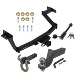 For 2022-2024 Hyundai Santa Cruz Trailer Hitch Tow PKG w/ 4-Flat Wiring + Interlock Tactical Starter Kit w/ 3-1/4" Drop & 2" Ball + Tactical Hook & Shackle Mount + Tactical Dogbone Lock + Wiring Bracket By Draw-Tite