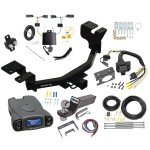 Complete Trailer Hitch Tow Package w/ Prodigy P3 Brake Control For 22-23 Ford Maverick All Styles 2" Receiver 7-Way RV Wiring 2" Drop 2" Ball Class 3