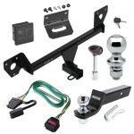 For 2020-2023 Buick Encore GX Trailer Hitch Tow PKG w/ 4-Flat Wiring + Starter Kit Ball Mount w/ 2" Drop & 2" Ball + 1-7/8" Ball + Wiring Bracket + Hitch Lock + Hitch Cover (For Essence w/Active Towplug Models) By Draw-Tite