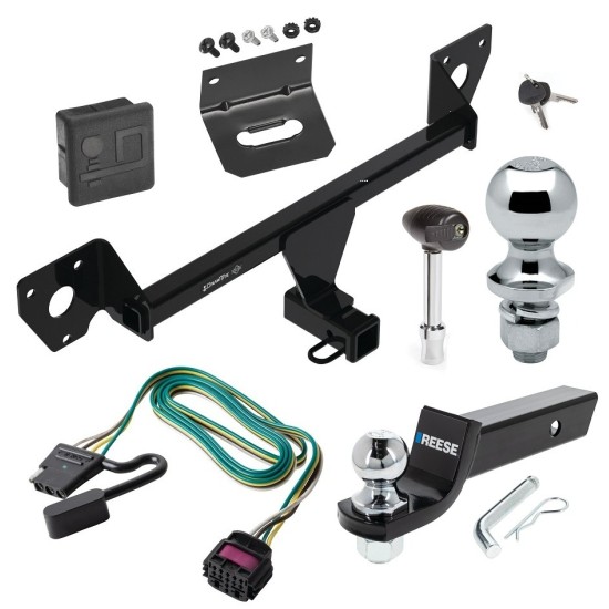 For 2020-2023 Buick Encore GX Trailer Hitch Tow PKG w/ 4-Flat Wiring + Starter Kit Ball Mount w/ 2" Drop & 2" Ball + 1-7/8" Ball + Wiring Bracket + Hitch Lock + Hitch Cover (For Essence w/Active Towplug Models) By Draw-Tite