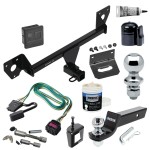 For 2020-2023 Buick Encore GX Trailer Hitch Tow PKG w/ 4-Flat Wiring + Starter Kit Ball Mount w/ 2" Drop & 2" Ball + 1-7/8" Ball + Wiring Bracket + Dual Hitch & Coupler Locks + Hitch Cover + Wiring Tester + Ball Lube +Electric Greas