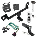 For 2020-2023 Buick Encore GX Trailer Hitch Tow PKG w/ 4-Flat Wiring + Ball Mount w/ 4" Drop + 2" Ball + Wiring Bracket + Hitch Lock + Hitch Cover (For Essence w/Active Towplug Models) By Draw-Tite