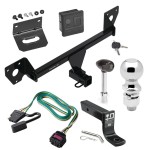 For 2020-2023 Buick Encore GX Trailer Hitch Tow PKG w/ 4-Flat Wiring + Ball Mount w/ 4" Drop + 2-5/16" Ball + Wiring Bracket + Hitch Lock + Hitch Cover (For Essence w/Active Towplug Models) By Draw-Tite