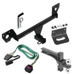 For 2020-2023 Buick Encore GX Trailer Hitch Tow PKG w/ 4-Flat Wiring Harness + Dual Adjustable Drop Rise Ball Ball Mount 2" & 2-5/16" Trailer Balls + Pin/Clip + Wiring Bracket (For Essence w/Active Towplug Models) By Draw-Tite