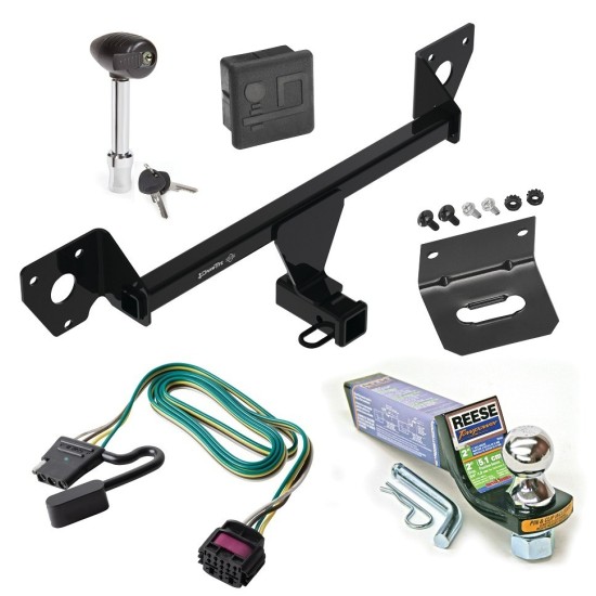 For 2020-2023 Buick Encore GX Trailer Hitch Tow PKG w/ 4-Flat Wiring + Starter Kit Ball Mount w/ 2" Drop & 1-7/8" Ball + Wiring Bracket + Hitch Lock + Hitch Cover (For Essence w/Active Towplug Models) By Draw-Tite