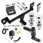 For 2021-2023 Chevrolet Trailblazer Trailer Hitch Tow PKG w/ 4-Flat Wiring Harness + Adjustable Drop Rise Ball Mount + Pin/Clip + 2" Ball + 1-7/8" Ball + Dual Hitch & Coupler Locks (Excludes: w/LED Taillights Models) By Draw-Tite