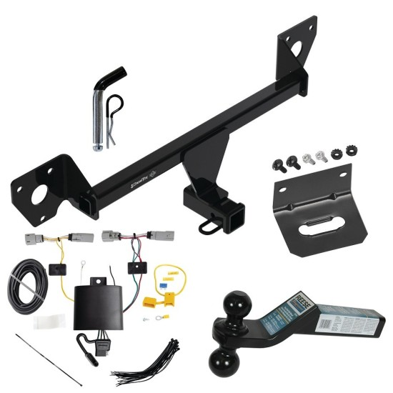 For 2021-2023 Chevrolet Trailblazer Trailer Hitch Tow PKG w/ 4-Flat Wiring Harness + Dual Ball Ball Mount 2" & 2-5/16" Trailer Balls + Pin/Clip +  Wiring Bracket (Excludes: w/LED Taillights Models) By Draw-Tite