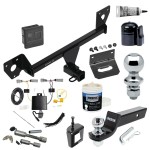 For 2021-2023 Chevrolet Trailblazer Trailer Hitch Tow PKG w/ 4-Flat Wiring + Starter Kit Ball Mount w/ 2" Drop & 2" Ball + 1-7/8" Ball + Wiring Bracket + Dual Hitch & Coupler Locks + Hitch Cover + Wiring Tester + Ball Lube +Electric