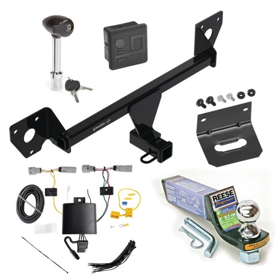 For 2021-2023 Chevrolet Trailblazer Trailer Hitch Tow PKG w/ 4-Flat Wiring + Starter Kit Ball Mount w/ 2" Drop & 1-7/8" Ball + Wiring Bracket + Hitch Lock + Hitch Cover (Excludes: w/LED Taillights Models) By Draw-Tite