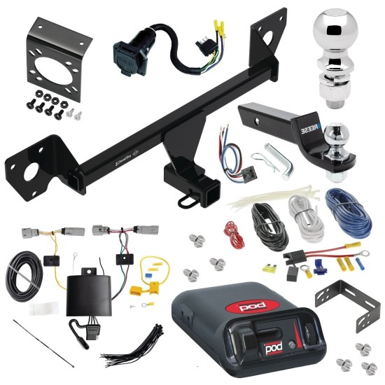 For 2021-2023 Chevrolet Trailblazer Trailer Hitch Tow PKG w/ Pro Series POD Brake Control + Generic BC Wiring Adapter + 7-Way RV Wiring + 2" & 2-5/16" Ball & Drop Mount (Excludes: w/LED Taillights Models) By Draw-Tite