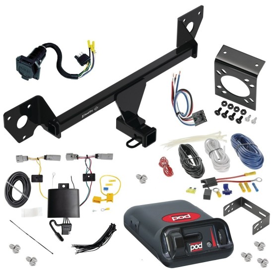 For 2021-2023 Chevrolet Trailblazer Trailer Hitch Tow PKG w/ Pro Series POD Brake Control + Generic BC Wiring Adapter + 7-Way RV Wiring (Excludes: w/LED Taillights Models) By Draw-Tite