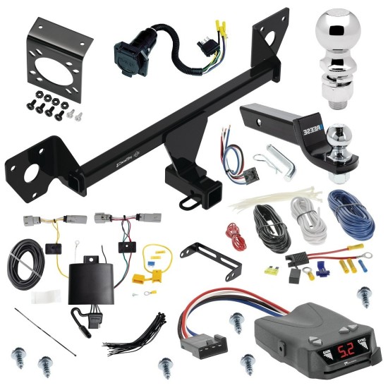 For 2021-2023 Chevrolet Trailblazer Trailer Hitch Tow PKG w/ Tekonsha Brakeman IV Brake Control + Generic BC Wiring Adapter + 7-Way RV Wiring + 2" & 2-5/16" Ball & Drop Mount (Excludes: w/LED Taillights Models) By Draw-Tite