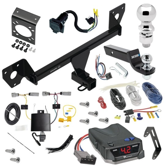 For 2021-2023 Chevrolet Trailblazer Trailer Hitch Tow PKG w/ Tekonsha BRAKE-EVN Brake Control + Generic BC Wiring Adapter + 7-Way RV Wiring + 2" & 2-5/16" Ball & Drop Mount (Excludes: w/LED Taillights Models) By Draw-Tite