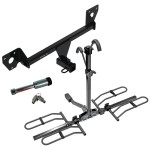 For 2021-2023 Chevrolet Trailblazer Trailer Hitch Tow PKG w/ 2 Bike Plaform Style Carrier Rack + Hitch Lock (For w/Active Towplug Models) By Draw-Tite